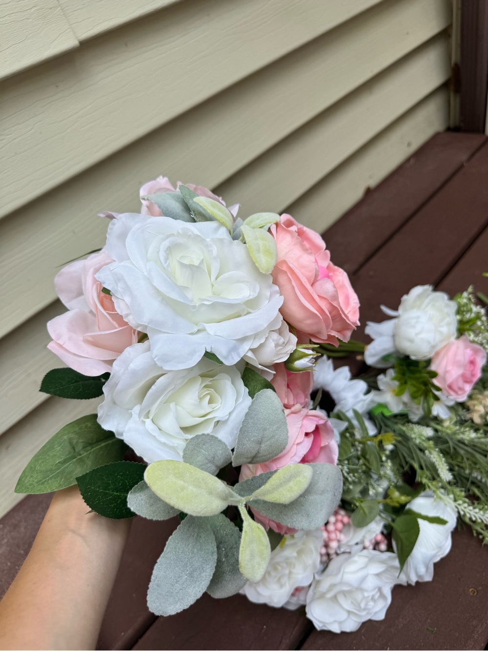 Ashland Pink and White Mixed Artificial Floral Bouquets